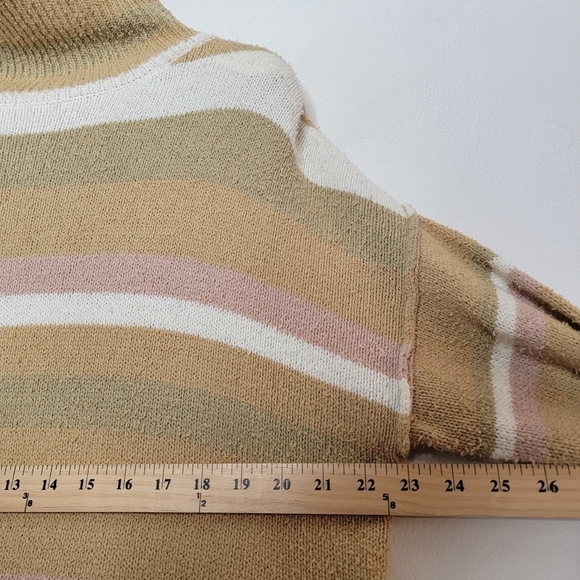 FREE PEOPLE Sweater Dress Maxi Toes In The Sand Stripe Cotton Oversize High Slit - Picture 11 of 16
